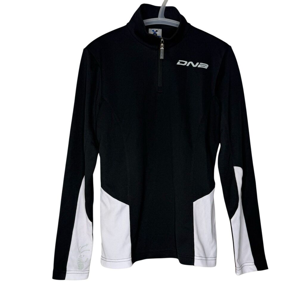 DNA Descente Top Base Layer Quarter Zip Womens Med Black White Winter Sports Ski